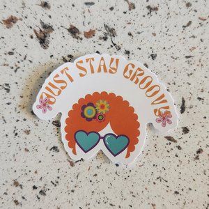 10/$10 NEW Just Stay Groovy Retro Hippie Boho Floral Sticker